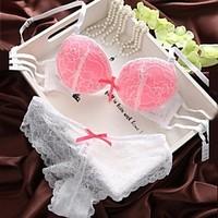 5/8 cup Bras Panties Sets , Underwire Bra Cotton/Lace