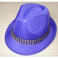 59cm Purple Satin Trilby Hat With Diamond