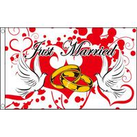 5ft x 3ft Just Married Flag