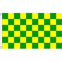 5ft x 3ft green yellow chequered flag