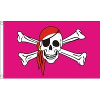 5ft x 3ft Pink Pirate Flag