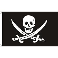 5ft x 3ft Jack Rackham Skull & Crossbones Flag