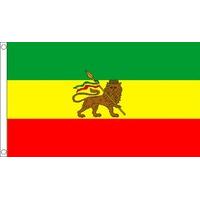 5ft x 3ft Ethiopia With Lion Rasta Flag