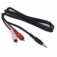 5ft twin red white 2x rca phono to stereo 35mm mini jack stereo audio  ...