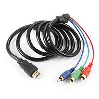5FT 1.5M 1080P HDMI Male to 3 RCA Video Audio AV Adapter Cable for HDTV DVD