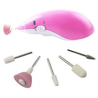 5in1 Electric Manicure/Pedicure Set Nail Grinding Polish Buff Drill5 Assembling Cone Heads(Powered by 2 AAA Battery)