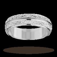 5mm ladies double row sparkling wedding band in 18 carat white gold - Ring Size F