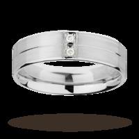 5mm gents diamond set palladium 950 ring - Ring Size T.5