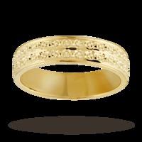 5mm ladies double row sparkling wedding band in 9 carat yellow gold - Ring Size L.5