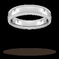 5mm Slight Court Standard milgrain edge Wedding Ring in 18 Carat White Gold