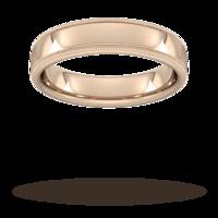 5mm Slight Court Standard milgrain edge Wedding Ring in 9 Carat Rose Gold