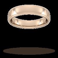 5mm Slight Court Extra Heavy polished finish with grooves Wedding Ring in 18 Carat Rose Gold - Ring Size U