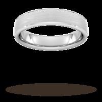 5mm D Shape Standard polished chamfered edges with matt centre Wedding Ring in 950 Palladium