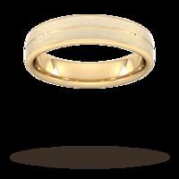 5mm Slight Court Standard centre groove with chamfered edge Wedding Ring in 18 Carat Yellow Gold