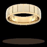 5mm Traditional Court Heavy Vertical Lines Wedding Ring In 18 Carat Yellow Gold