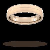 5mm Traditional Court Heavy Centre Groove With Chamfered Edge Wedding Ring In 18 Carat Rose Gold