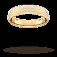 5mm Traditional Court Heavy Centre Groove With Chamfered Edge Wedding Ring In 18 Carat Yellow Gold