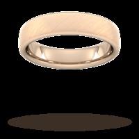 5mm Slight Court Extra Heavy diagonal matt finish Wedding Ring in 18 Carat Rose Gold - Ring Size V