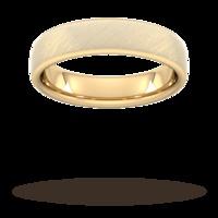 5mm Slight Court Extra Heavy diagonal matt finish Wedding Ring in 18 Carat Yellow Gold - Ring Size U