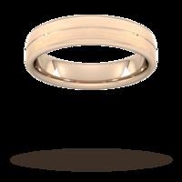 5mm Slight Court Extra Heavy centre groove with chamfered edge Wedding Ring in 9 Carat Rose Gold - Ring Size V