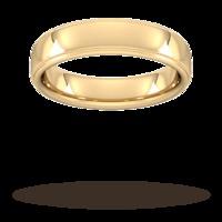 5mm Slight Court Extra Heavy polished finish with grooves Wedding Ring in 18 Carat Yellow Gold - Ring Size S