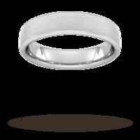 5mm Flat Court Heavy Matt Finished Wedding Ring in 9 Carat White Gold