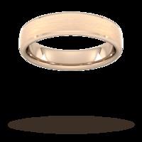 5mm Slight Court Extra Heavy polished chamfered edges with matt centre Wedding Ring in 18 Carat Rose Gold - Ring Size Q