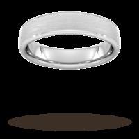 5mm Traditional Court Heavy Polished Chamfered Edges With Matt Centre Wedding Ring In 9 Carat White Gold