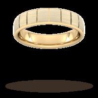 5mm Slight Court Extra Heavy vertical lines Wedding Ring in 9 Carat Yellow Gold - Ring Size V