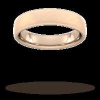 5mm Flat Court Heavy Diagonal Matt Finish Wedding Ring In 9 Carat Rose Gold