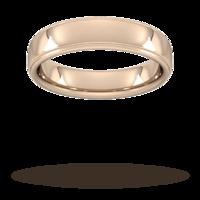 5mm Flat Court Heavy polished finish with grooves Wedding Ring in 9 Carat Rose Gold