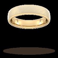 5mm Flat Court Heavy Diagonal Matt Finish Wedding Ring In 18 Carat Yellow Gold