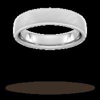 5mm Slight Court Extra Heavy diagonal matt finish Wedding Ring in 950 Palladium - Ring Size V