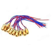 5mW 650nm Copper Semiconductor Laser Dot Diode Head Set - Red Blue Golden (10 PCS)