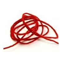 5mm pure wool felt cord red