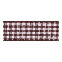 5mm Berisford Gingham Ribbon 25 Brown