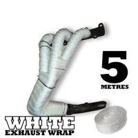 5m White Heat Wrap Tape Exhaust Manifold Downpipe High Temperature Fibre Bandage