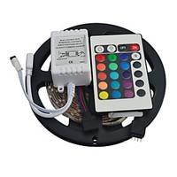 5M 300 LEDs RGB Not Waterproof with 24Keys IR Remote Controller Flexible LED Light Strips