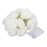 5M 20 LED Battery Operated String Flower Rose Fairy Light Wedding Room Garden Christmas Decor (warm white)