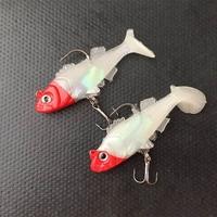 5Pcs 6cm 8g Fishing Lures T Tail Lead Fish Soft Bait with Hooks