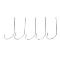 5pcs stainless steel sharpened fishing hooks with barb and hole