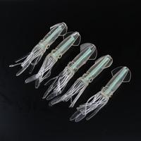 5Pcs 10cm 8g Bionic Squid Soft Baits Artificial Fishing Lure Fishing Tackle with Built-in Colorful Tube