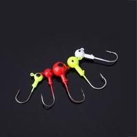 5Pcs 2.5 / 3.5 / 5 / 7 / 10g Lead Round Head Fishing Carbon Steel Jig Hooks Set Tackles Colorful