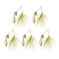 5pcs 14g Fishing Lures Artificial Baits Fishing Spinners Kit Jig Hook Willow Colorado Spinnerbaits Bass Catfish Spoon Sequins Lures