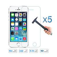 5PCS Quality Tempered Glass Film Screen Protector for Apple iPhone 5 5S
