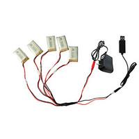 5pcs 3.7V 650mAh Battery with 1 to 5 USB Charger Cable Adapter Parts for Syma X5C X5 X5SC RC Quadcopter