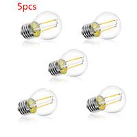 5pcs G45 2W E27 250LM 360 Degree Warm/Cool White Color Edison Filament Light LED Filament Lamp (AC220V)