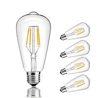 5pcs ST64 4W E27 LED Filament Bulbs COB Warm/Cool White Decorative Vintage Edison Light Bulb Retro Edison Bulbs AC220-240V