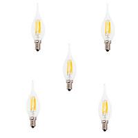 5pcs 6w e14 led filament bulbs ca35 6 cob 550lm warm cool white edison ...