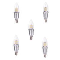 5pcs 9W E14 45XSDM2835 Cool White Color Silver Shell Led Candle Light Screw Thread Led Bulbs Chandelier Lamps AC220-240V